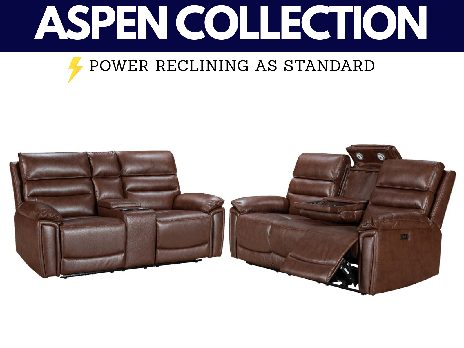 Aspen Power Reclining Collection - Sofa Easy
