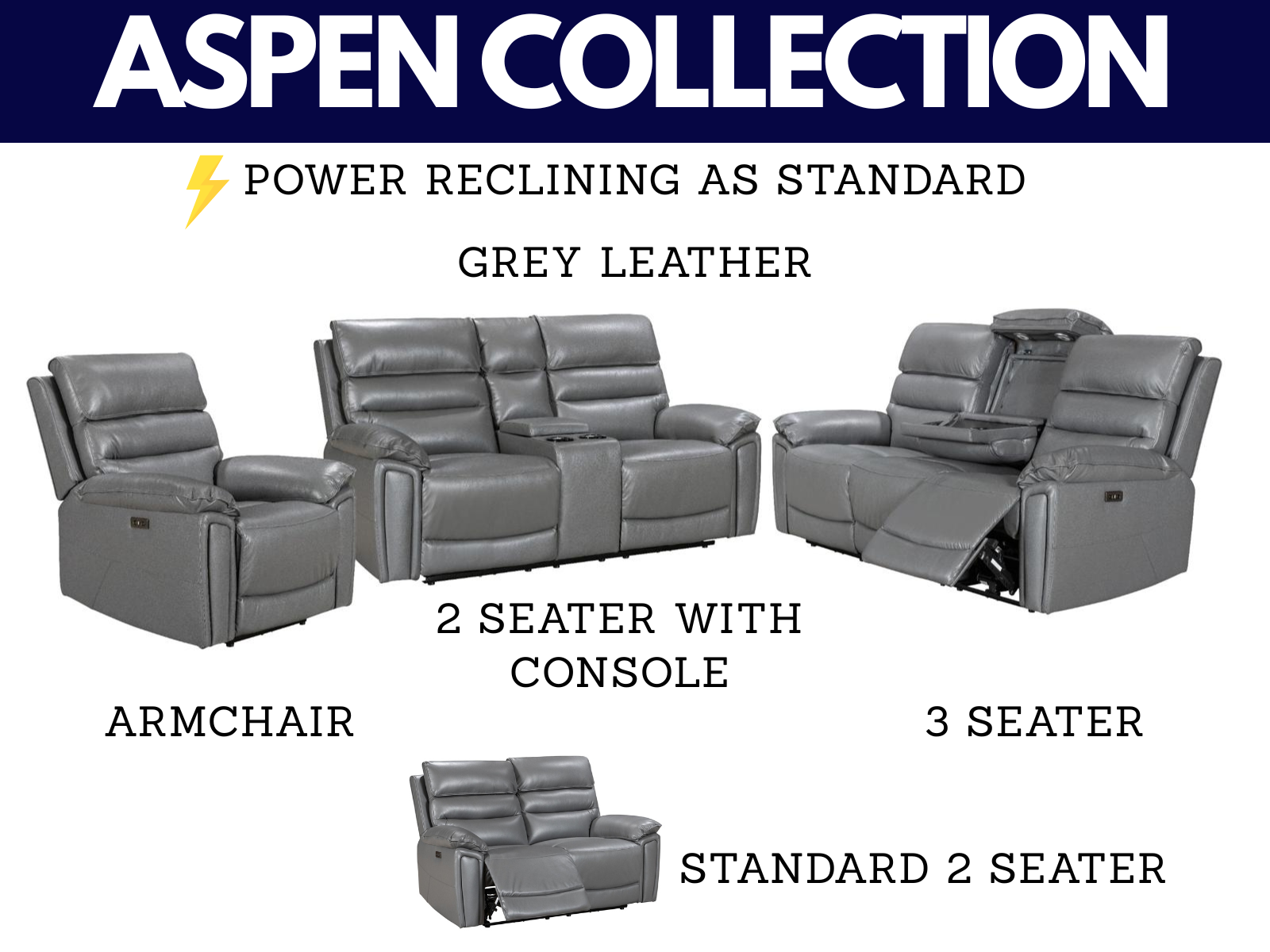 Aspen Power Reclining Collection - Sofa Easy