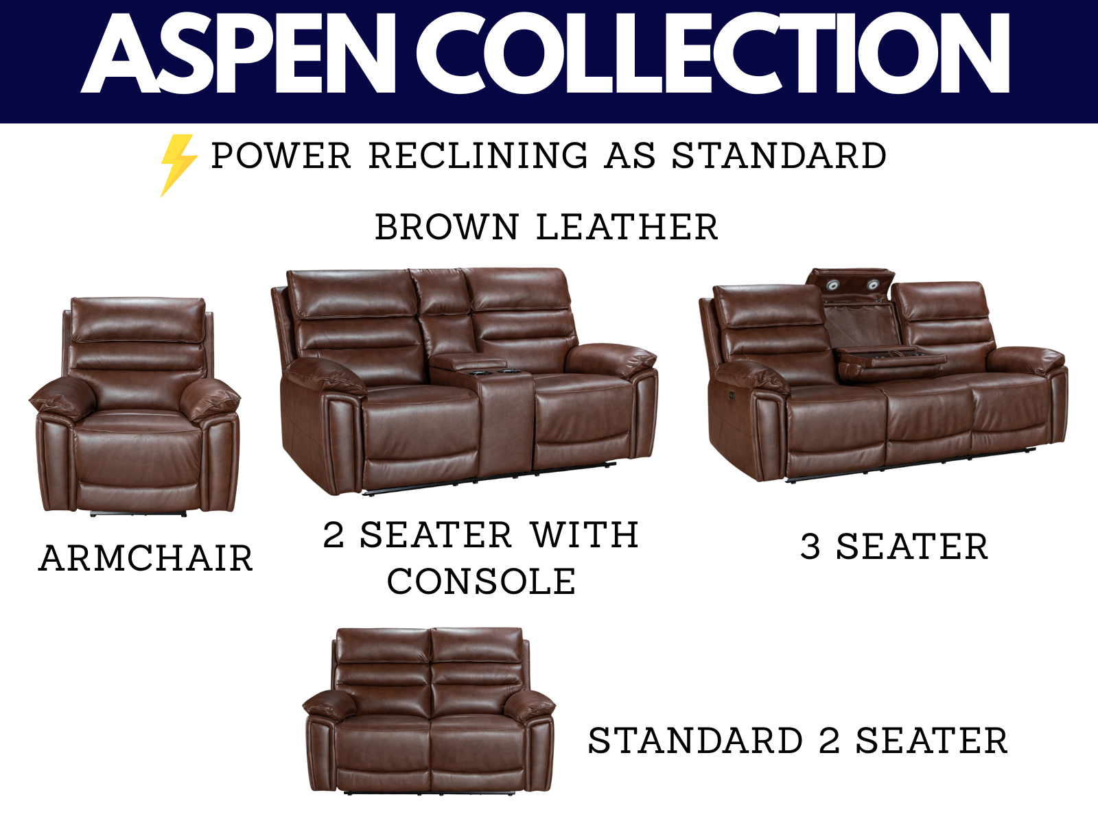 Aspen Power Reclining Collection - Sofa Easy