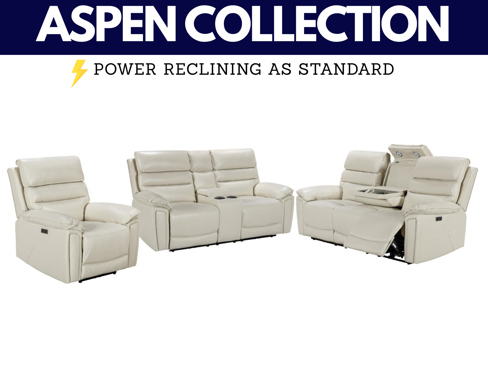 Aspen Power Reclining Collection - Sofa Easy