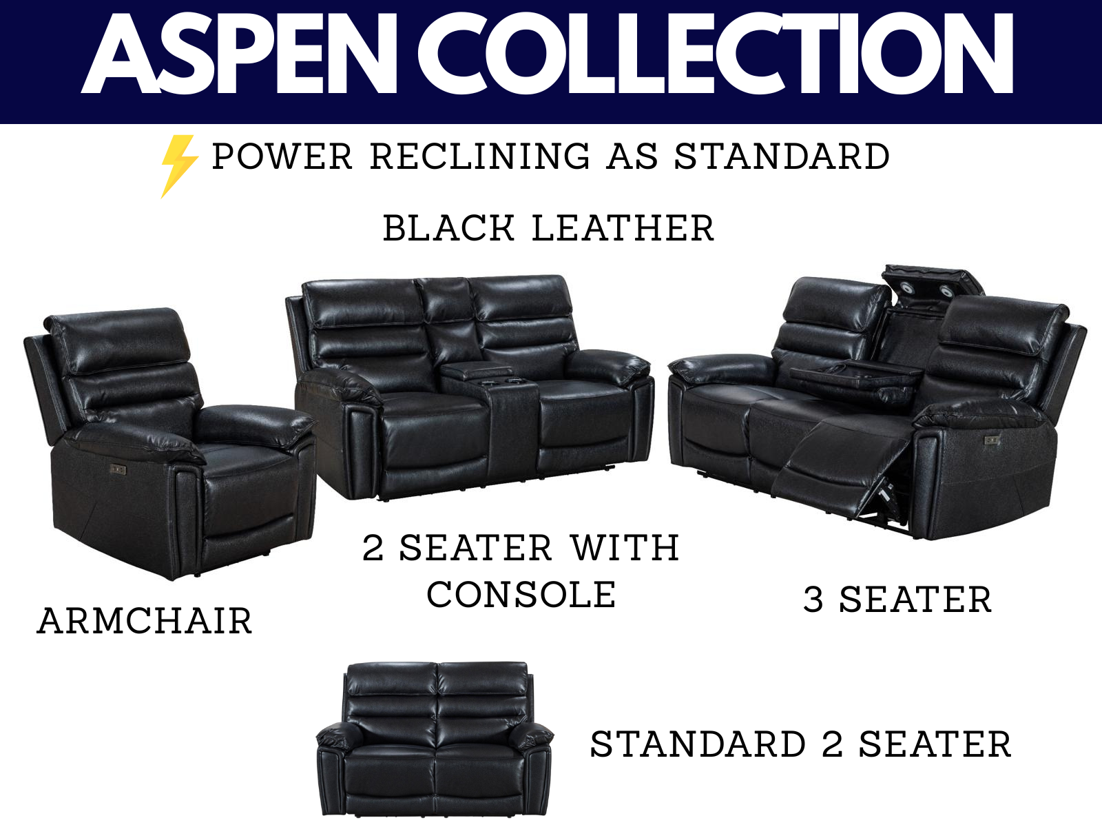 Aspen Power Reclining Collection - Sofa Easy