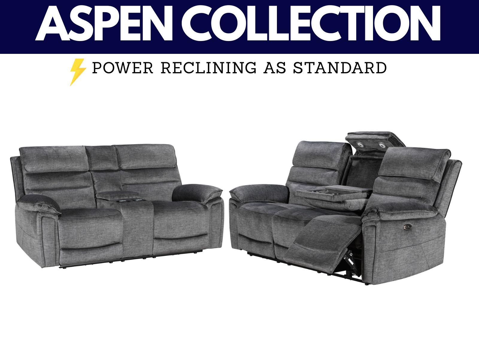 Aspen Power Reclining Collection - Sofa Easy