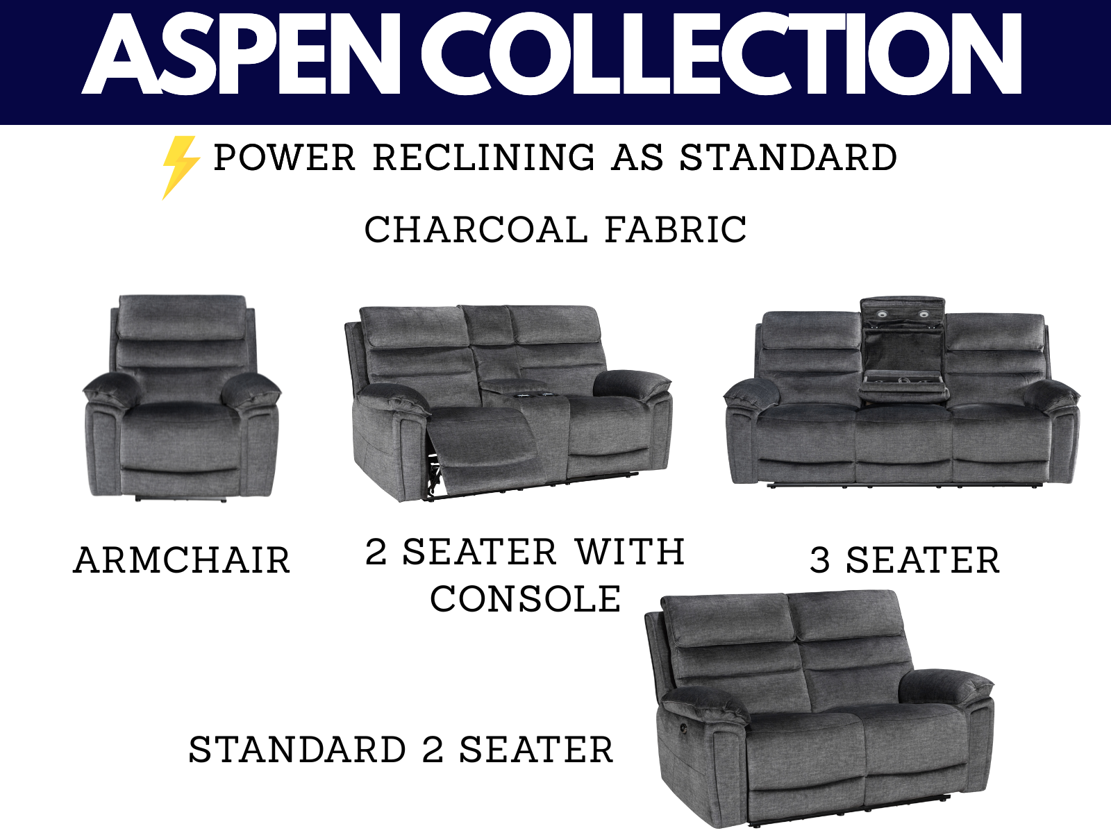 Aspen Power Reclining Collection - Sofa Easy