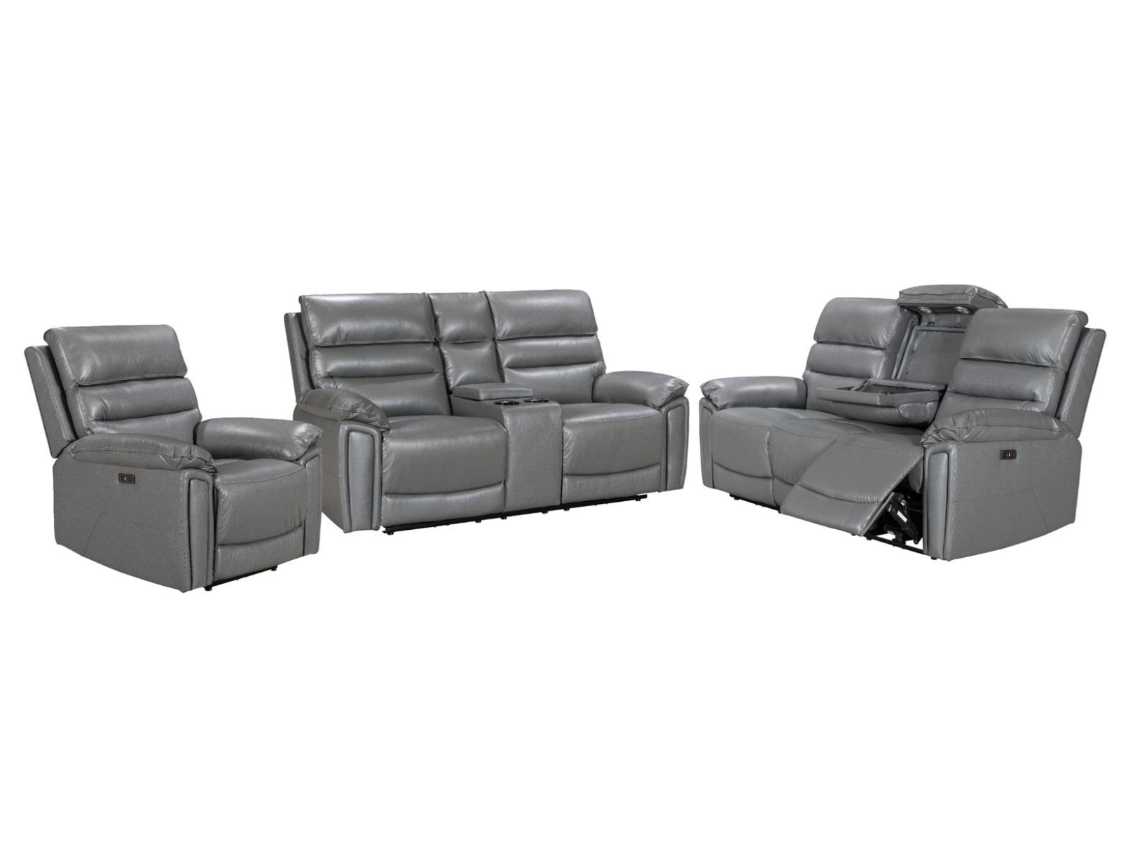 Harmony Leather Sofa Collection - Power Reclining - Sofa Easy