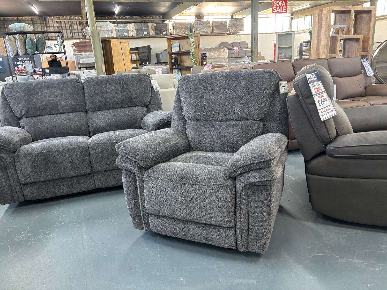 Dougie 2 Seater manual recliner + 2 Seater power recliner + Armchair manual recliner - Sofa Easy
