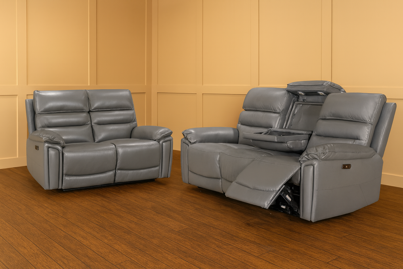 Harmony Leather Sofa Collection - Power Reclining - Sofa Easy