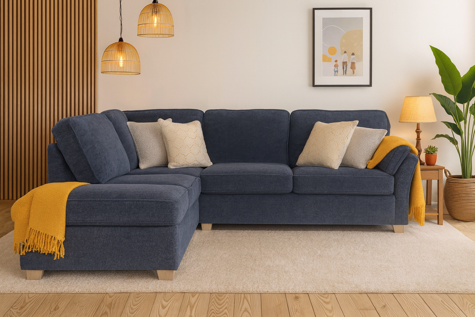 Winnie Left-Hand Facing Corner Group Sofa – Navy - Sofa Easy