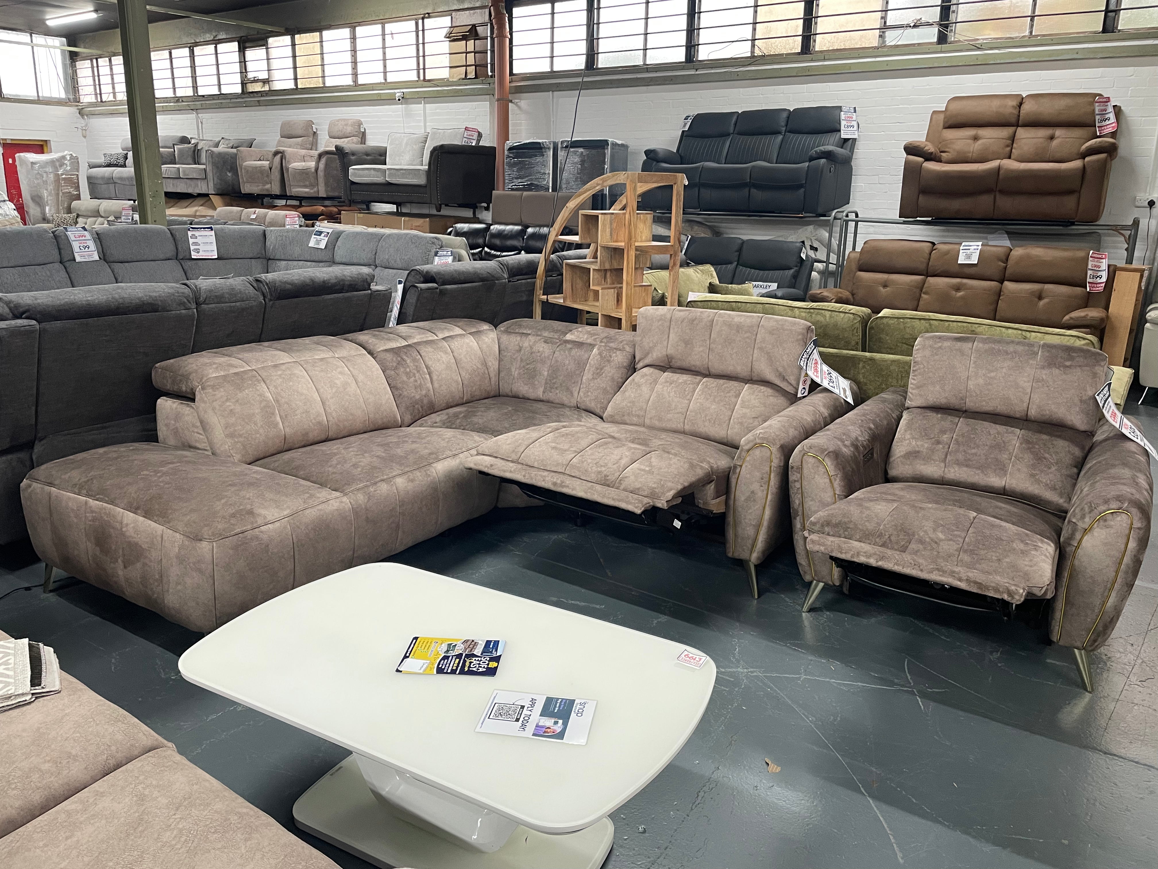 NEW - DFS LIDIA LEFT HAND FACING CORNER + CHAIR - Sofa Easy