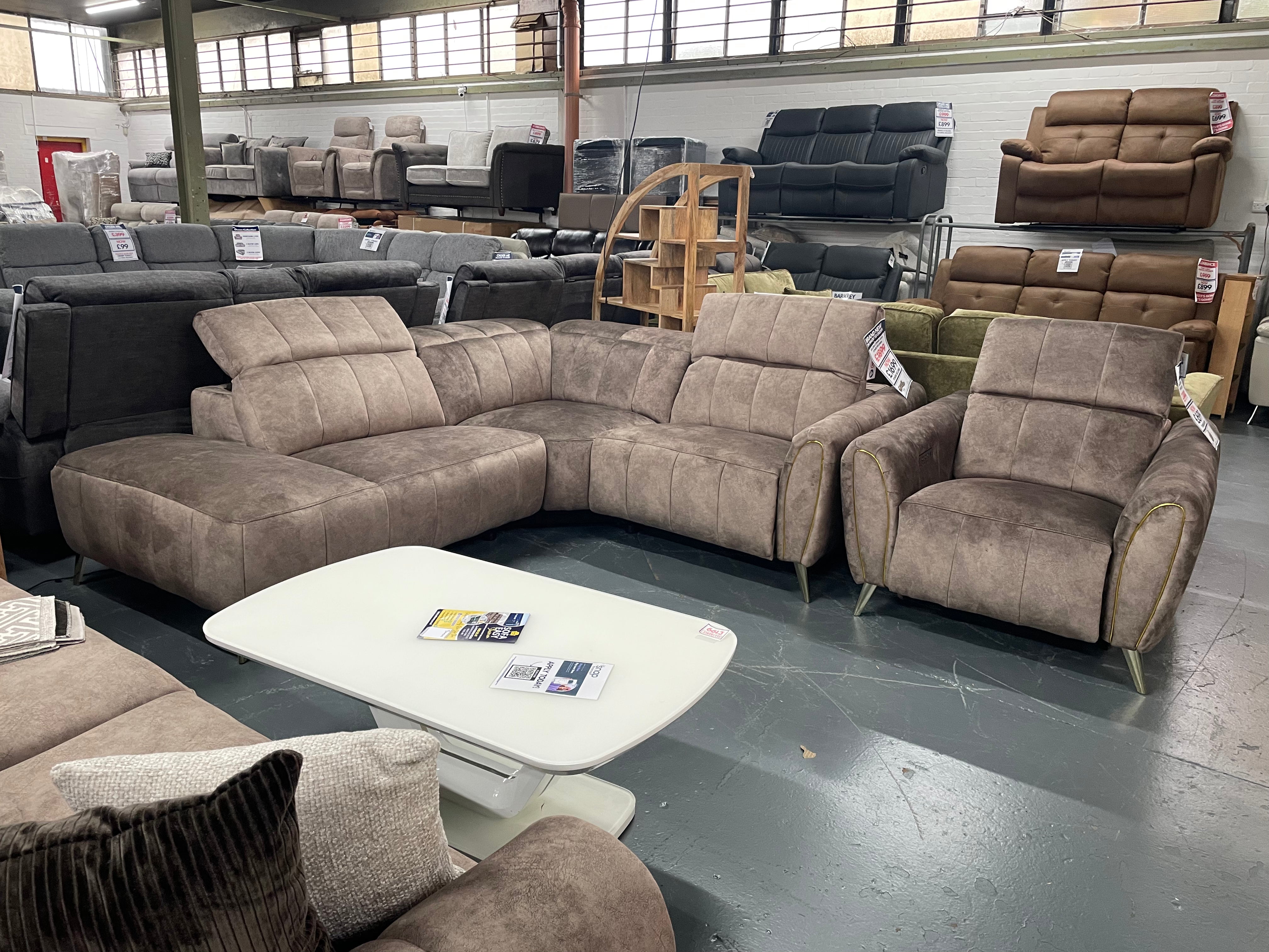 NEW - DFS LIDIA LEFT HAND FACING CORNER + CHAIR - Sofa Easy