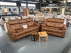 York manual reclining sofa set in chestnut fabric