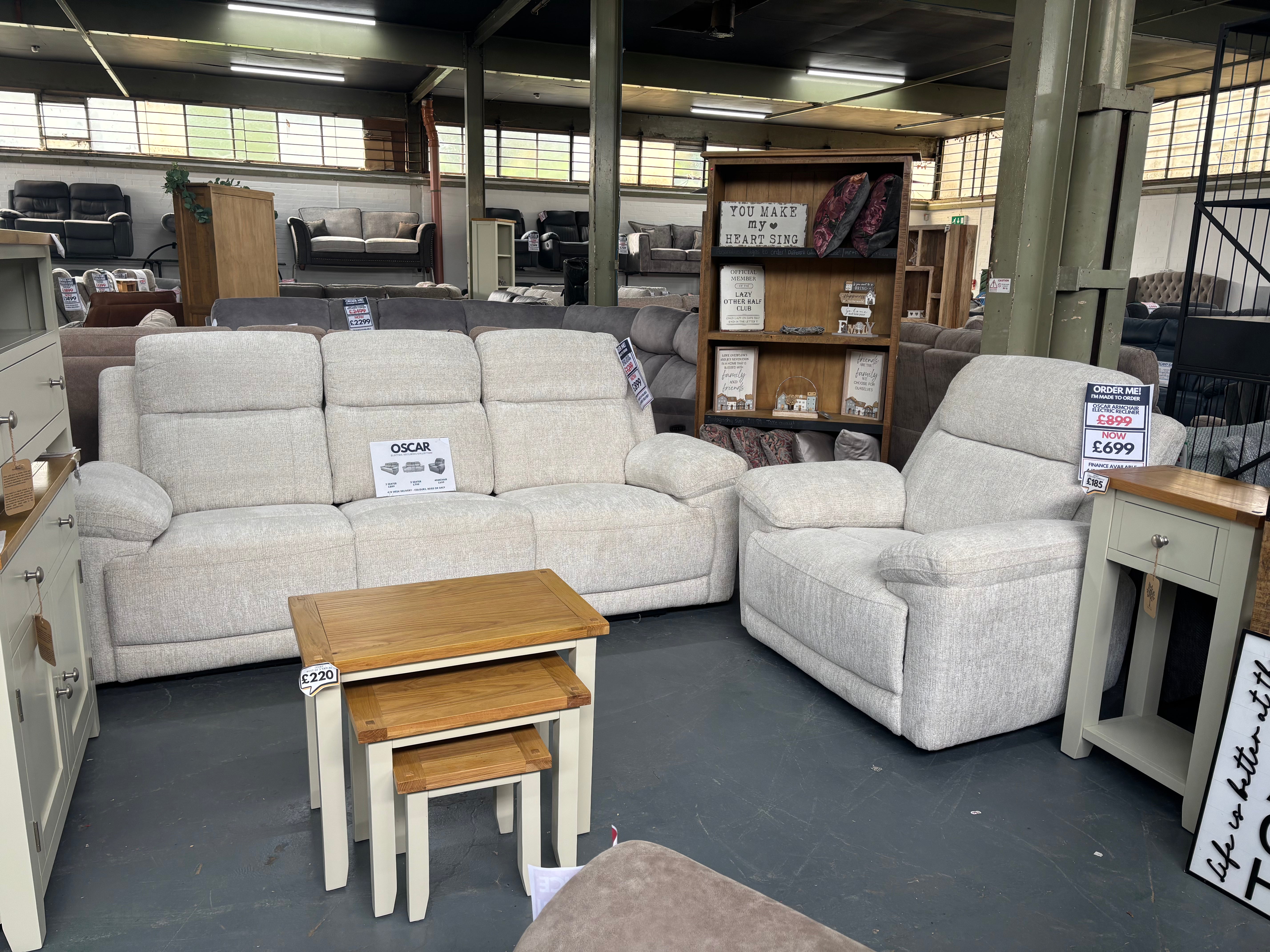 Owen3 Seater Power Recliner + Matching Power Armchair in Beige
