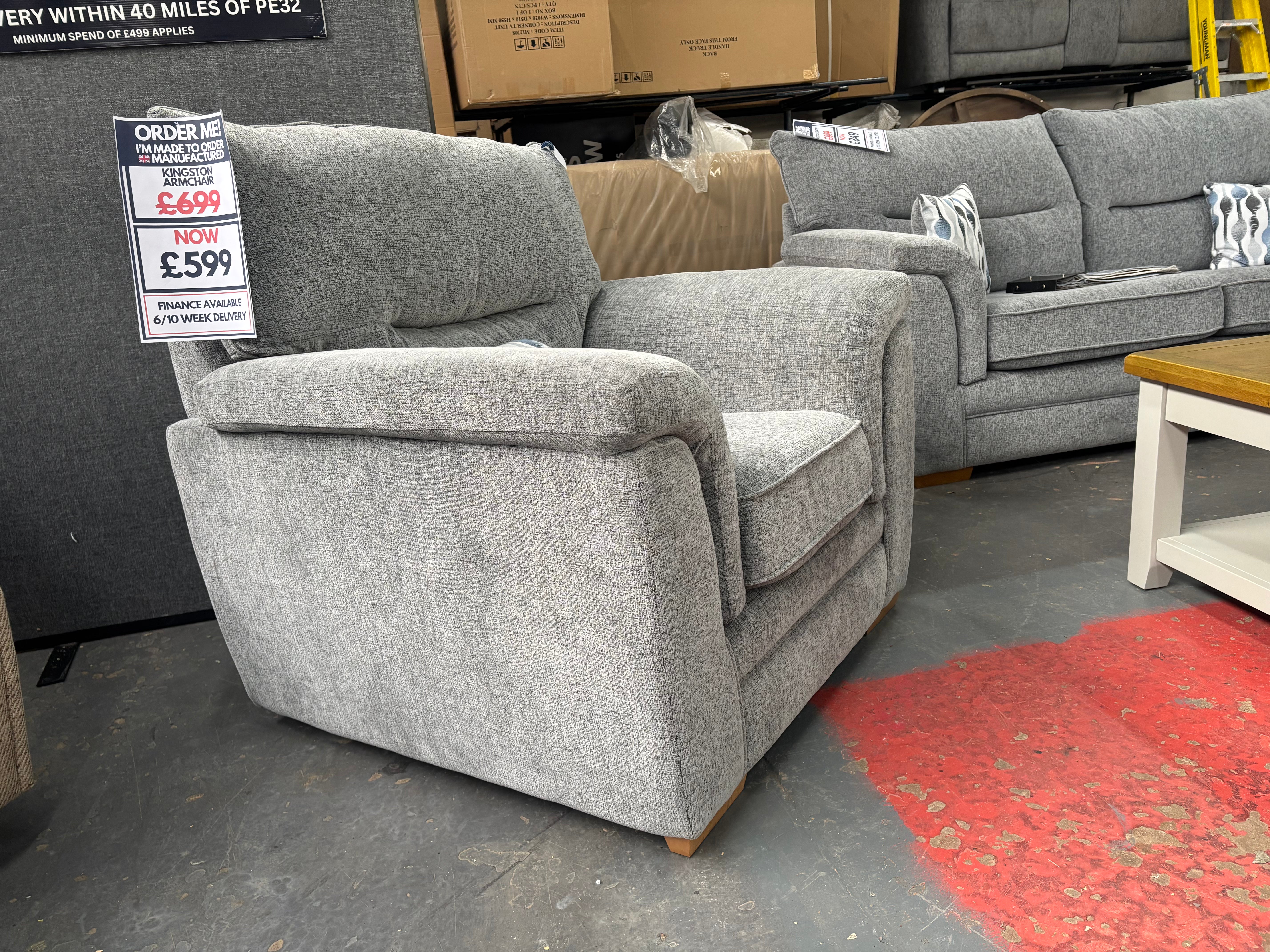 Kingston 3 Seater + 2 Armchairs in Grey