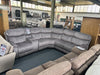 Neptune Power Reclining Corner Sofa in Silver Fabric