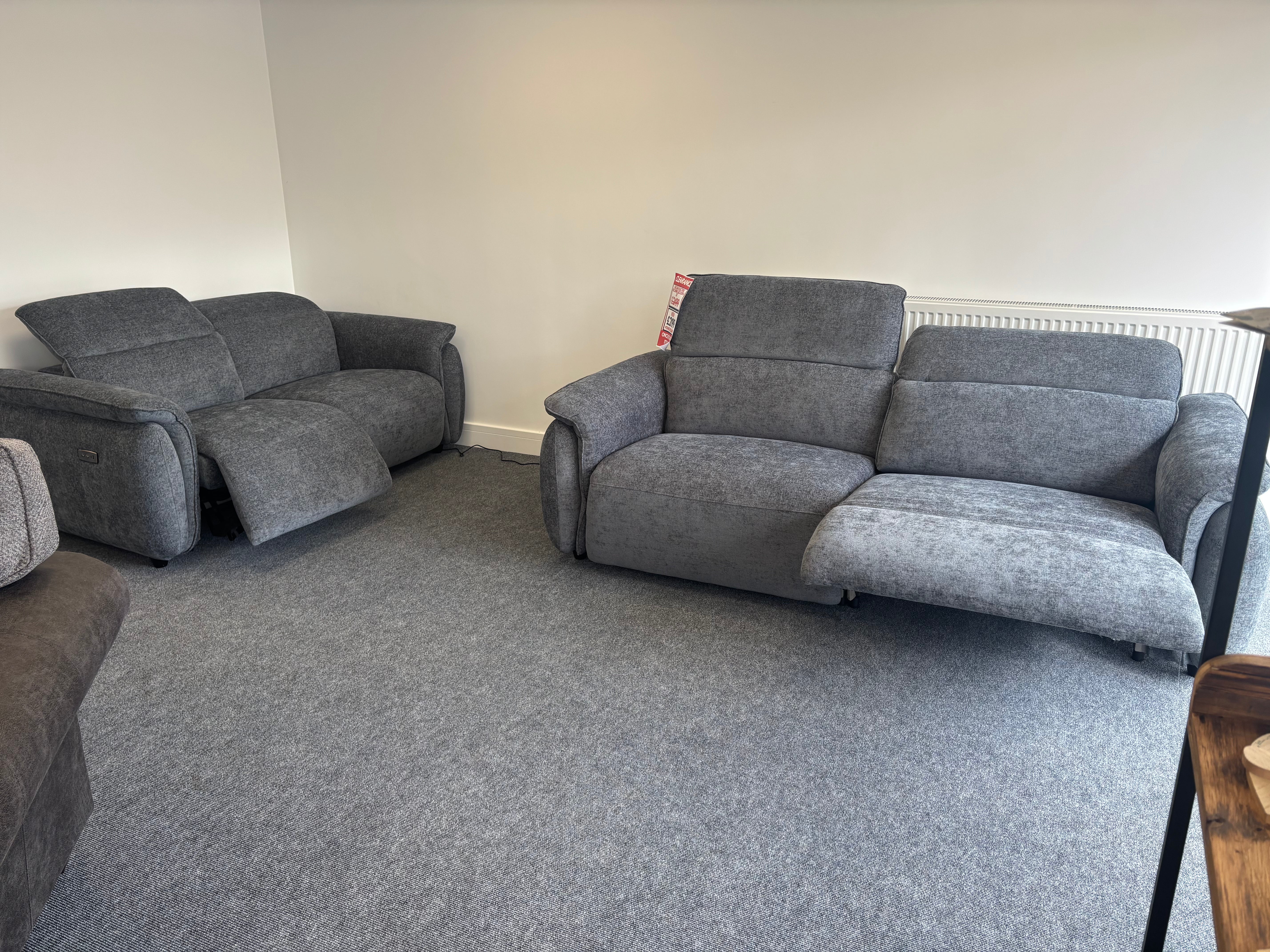Chelsea 3 seater + 2 seater power Reclining sofa set in grey