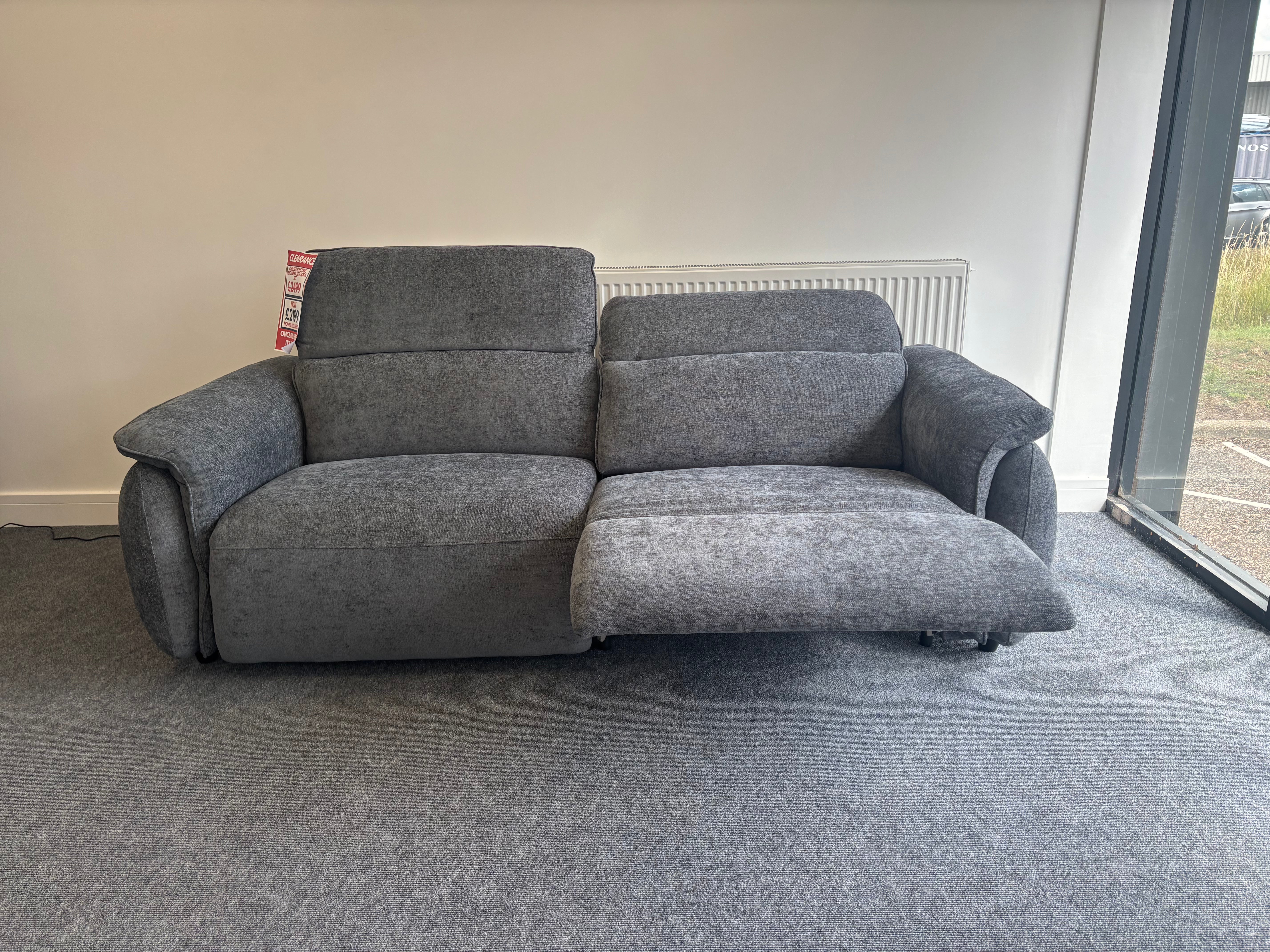 Chelsea 3 seater + 2 seater power Reclining sofa set in grey