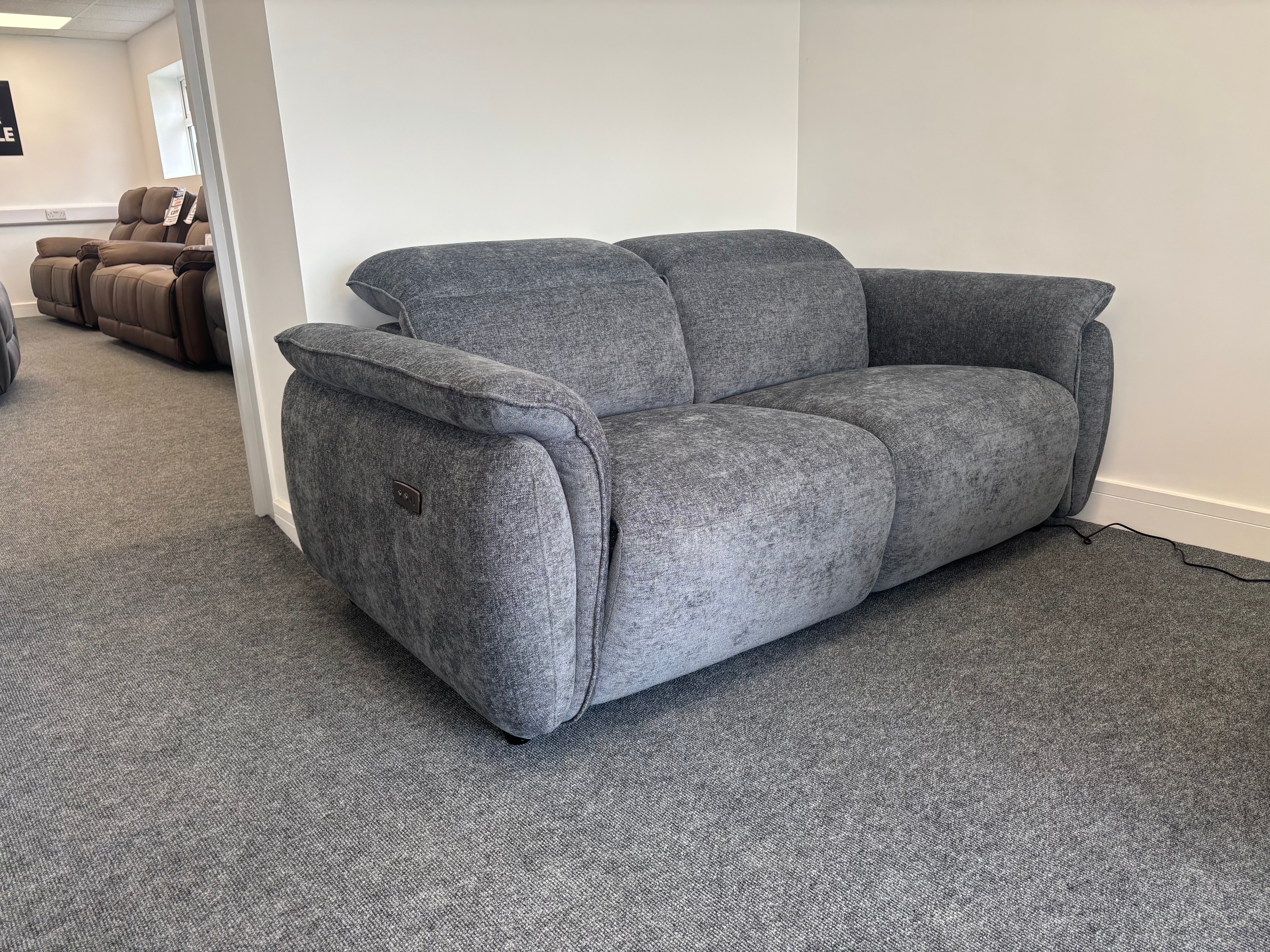 Chelsea 3 seater + 2 seater power Reclining sofa set in grey