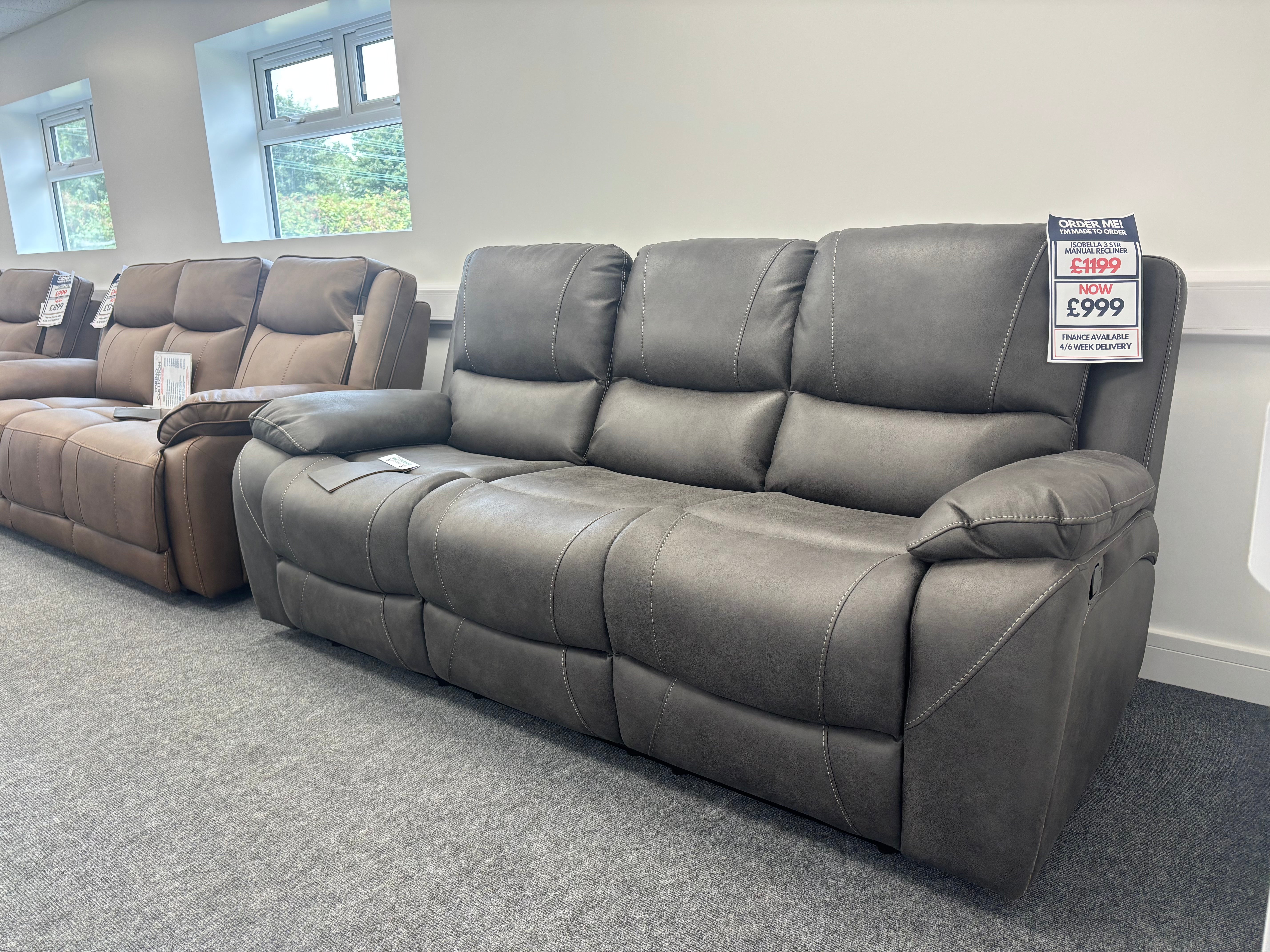 Isobella 3 Seater & Armchair Manual Reclining Sofa Set