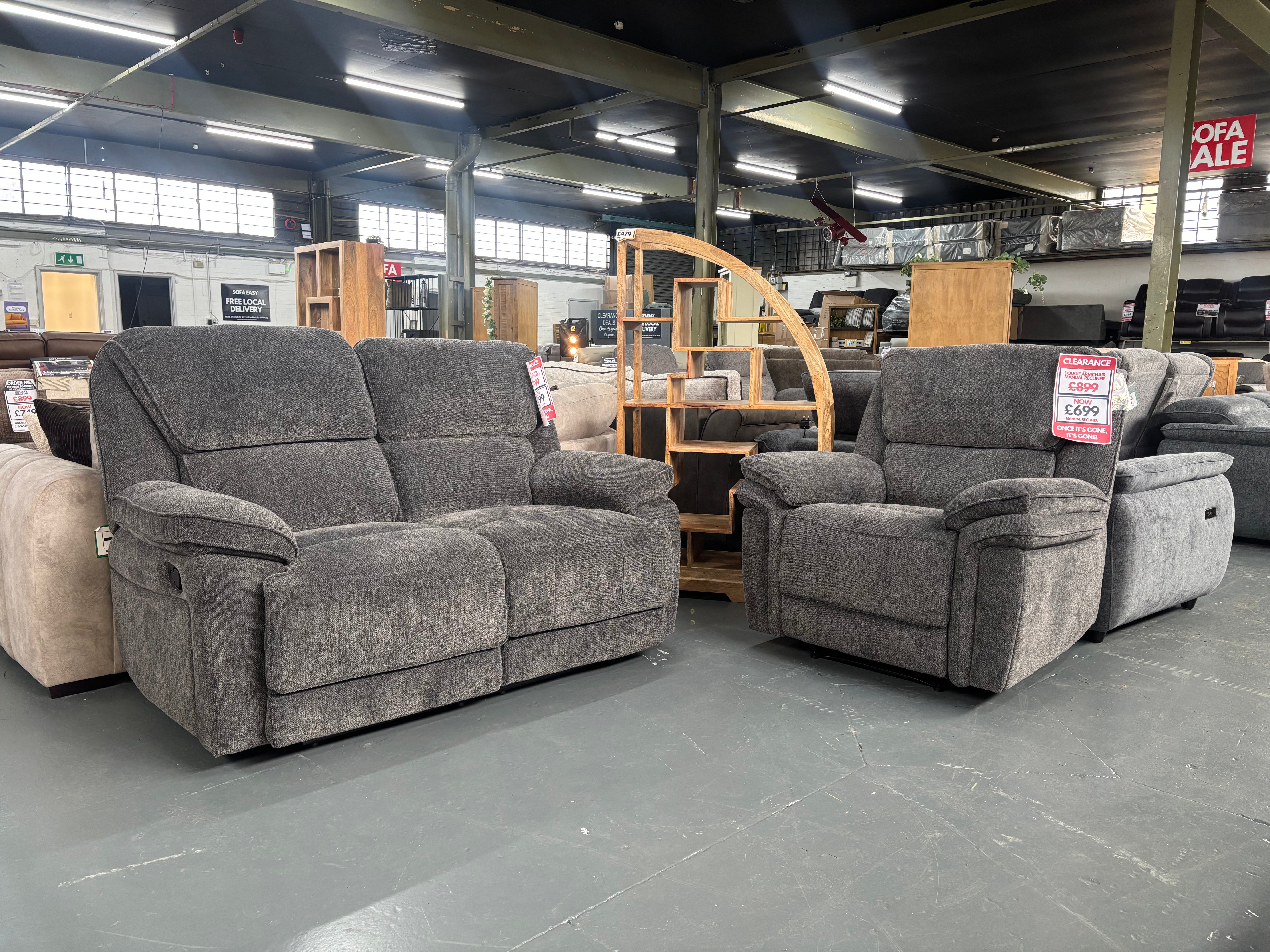 Dougie 2 Seater + Armchair all manual reclining - Sofa Easy