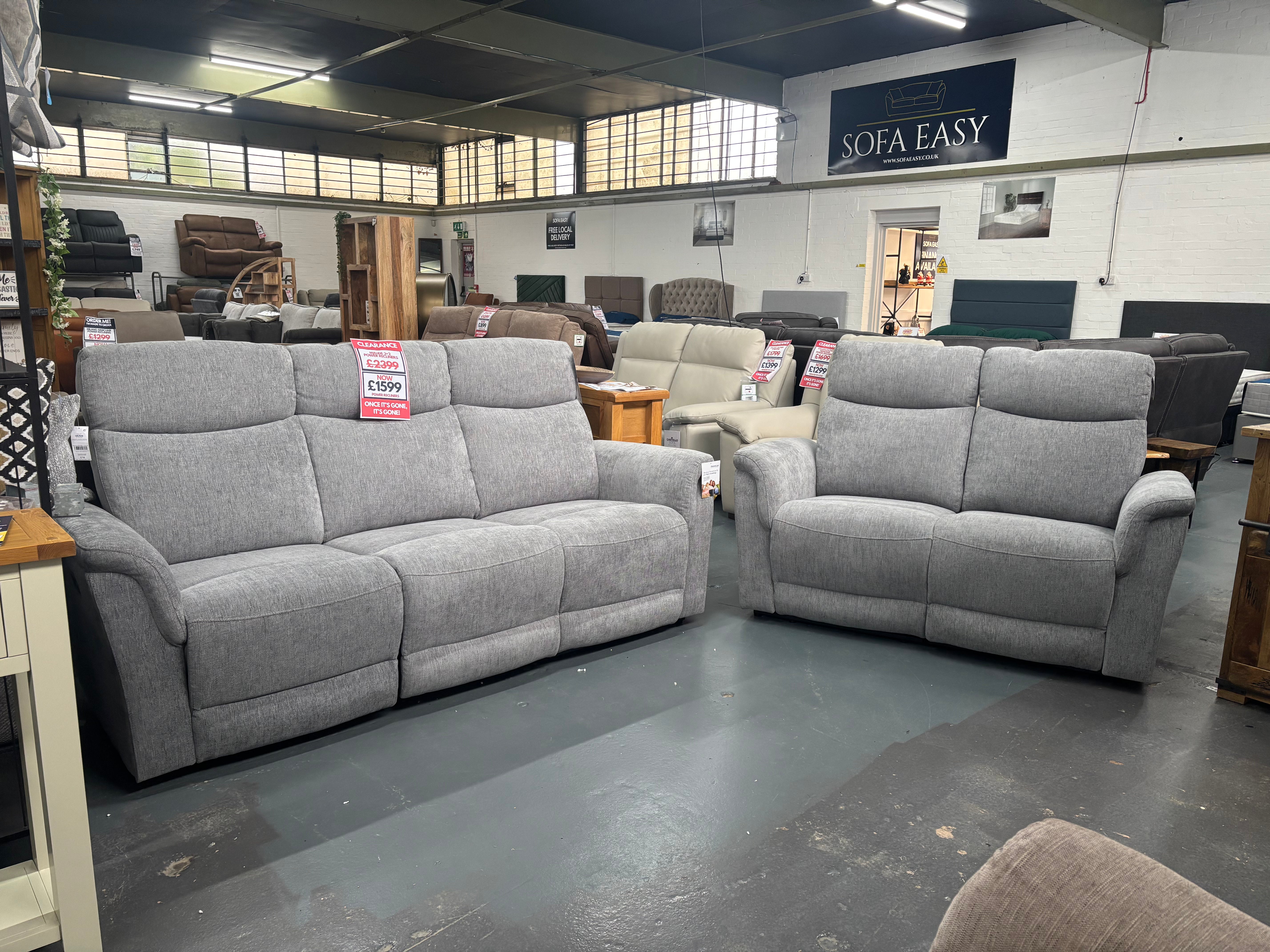 Maude Electric Reclining 3 Seater + 2 Seater Sofa Set - Sofa Easy