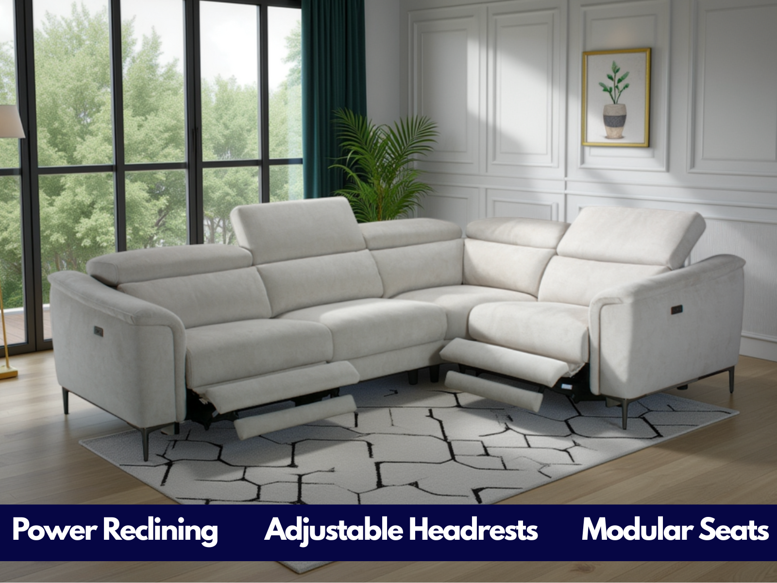 Monaco Power Reclining Modular Corner Sofa - Sofa Easy