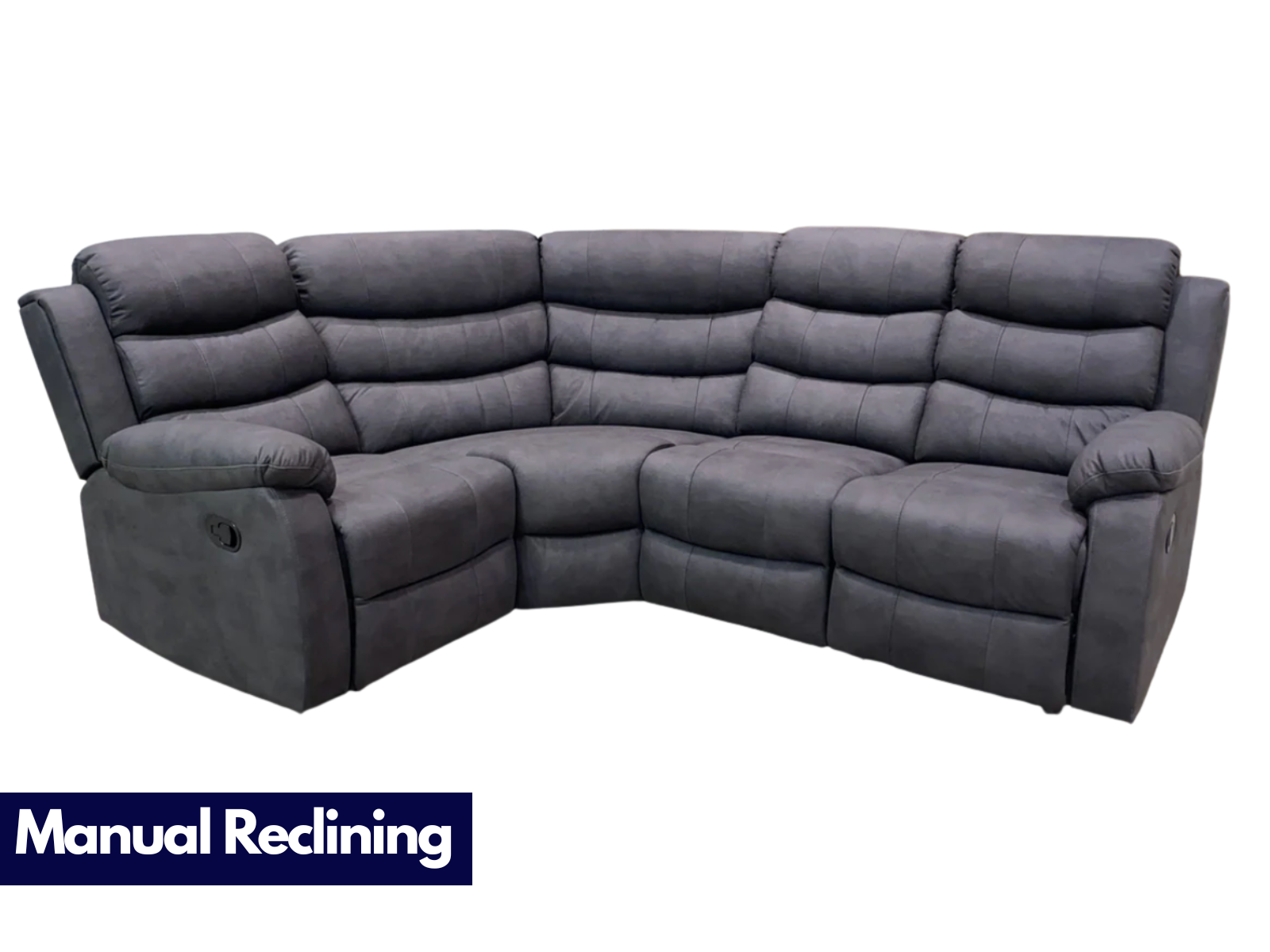 Wilson Dark Grey Fabric Manual Recliner Modular Corner Sofa - Sofa Easy