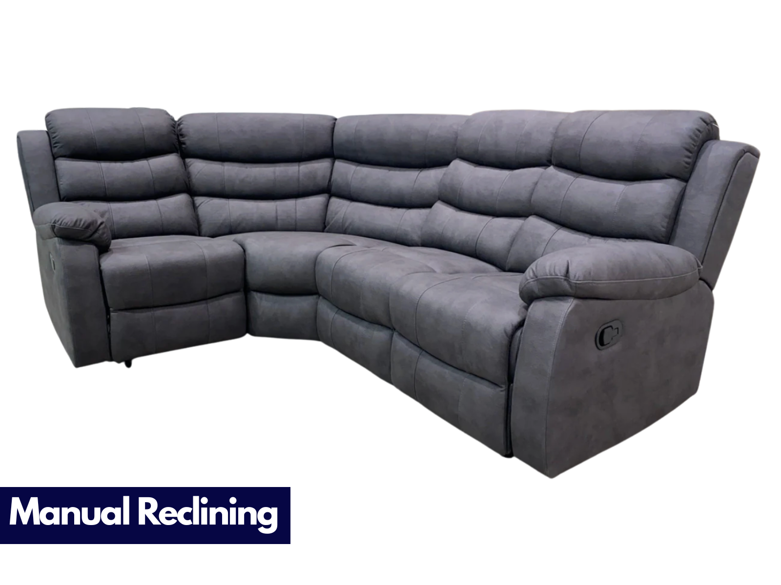 Wilson Dark Grey Fabric Manual Recliner Modular Corner Sofa - Sofa Easy