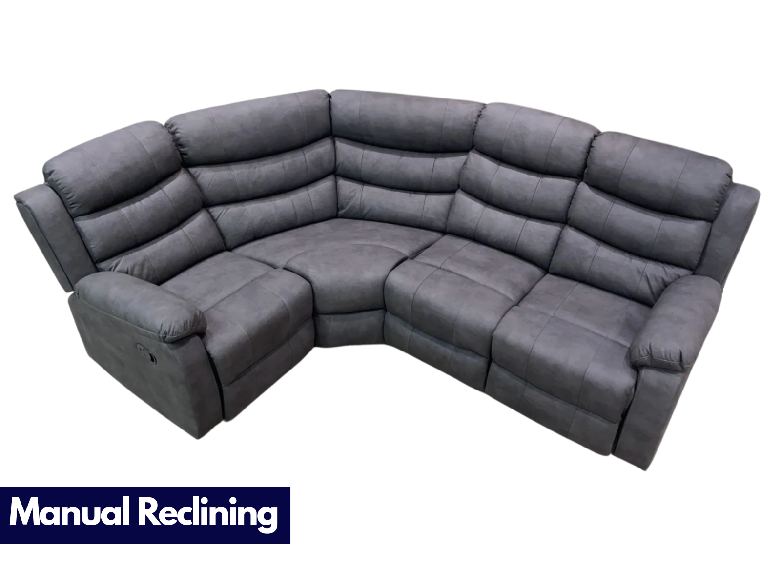 Wilson Dark Grey Fabric Manual Recliner Modular Corner Sofa - Sofa Easy