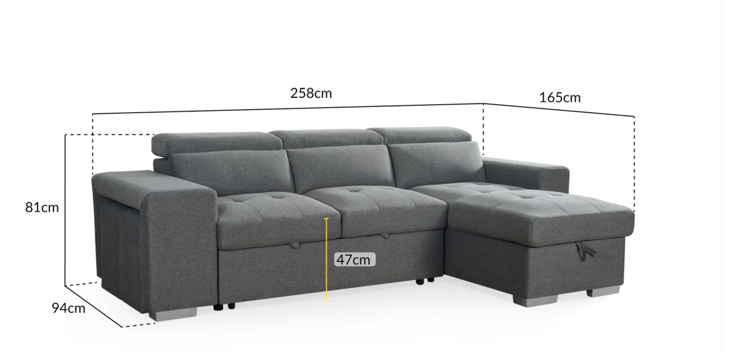 Artemis Chase Corner Sofa Bed with Storage! - Sofa Easy
