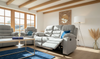 Stanley Manual Reclining Sofa Set in Light Grey - Sofa Easy