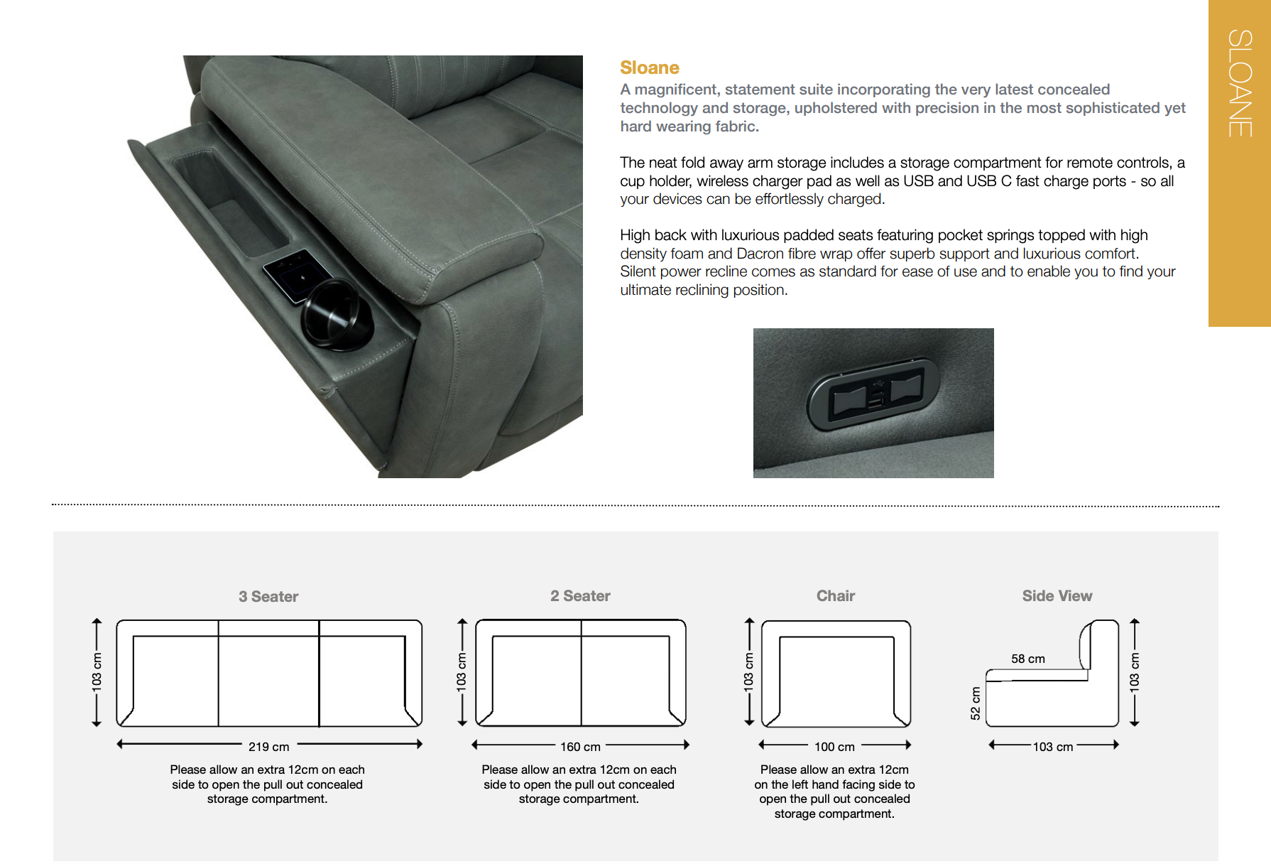 Sloane Power Reclining Sofa Collection - Two colour ways - Sofa Easy