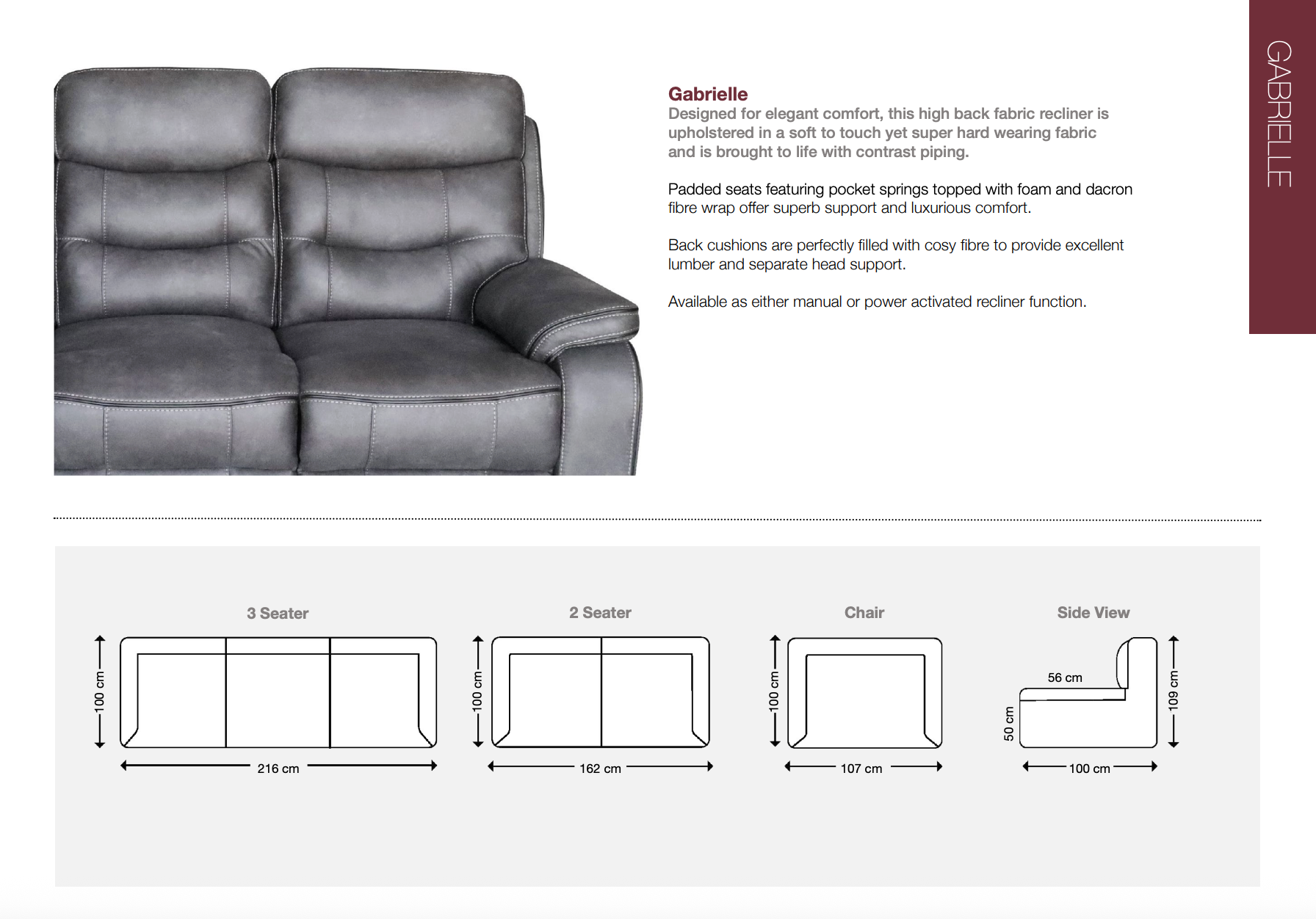Gabrielle Collection - Sofa Easy