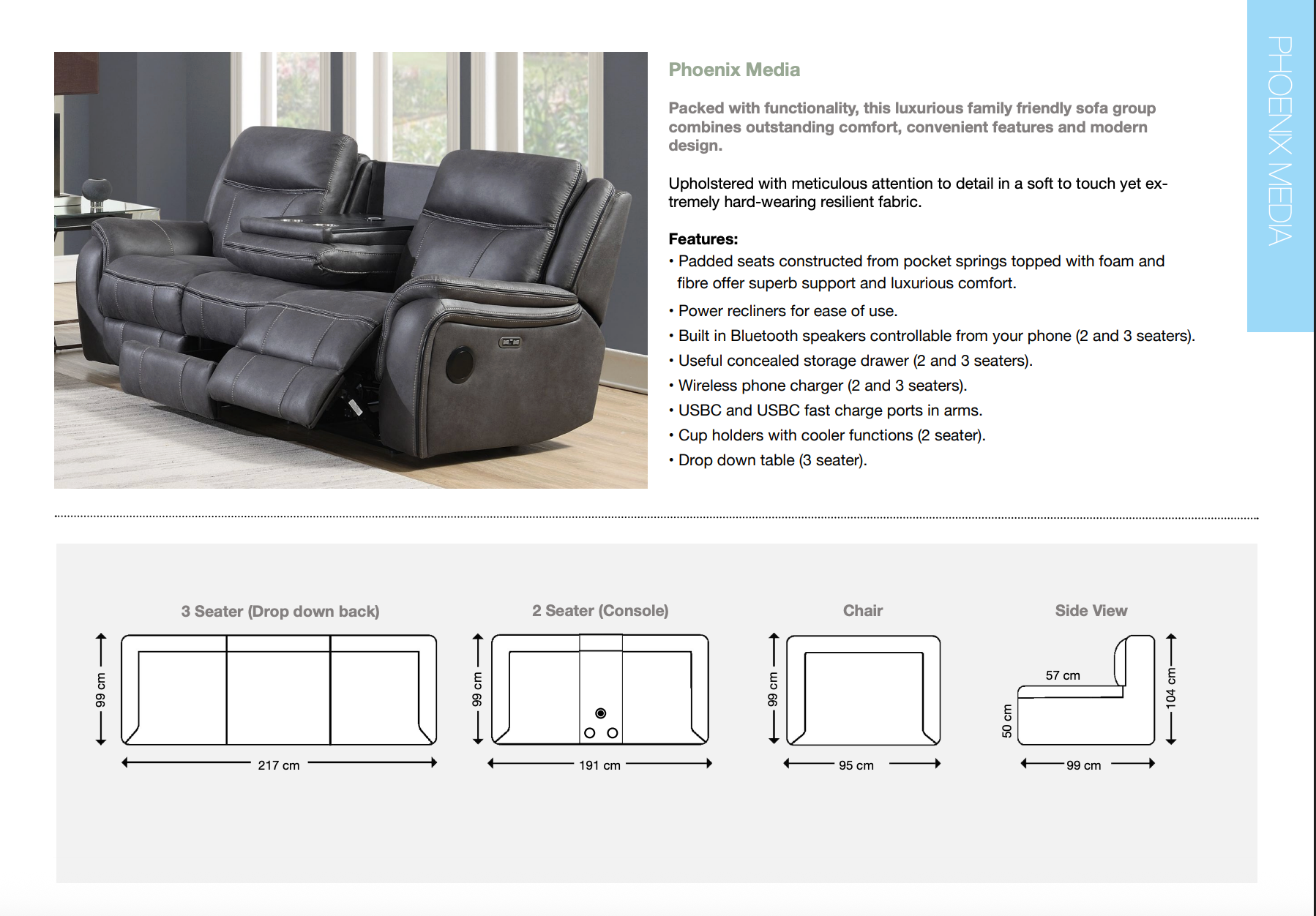 Phoenix Collection - power reclining - Sofa Easy