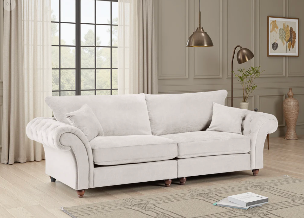 Windsor Fullback Sofa Stone 4 Seater - Sofa Easy