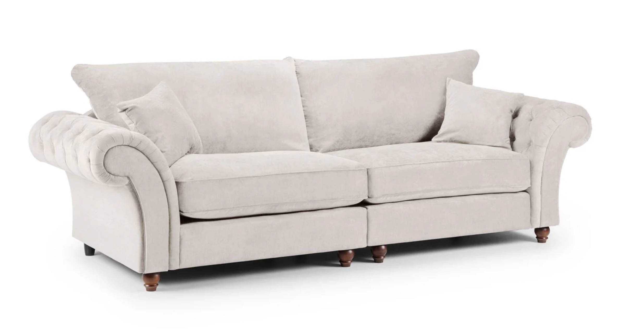 Windsor Fullback Sofa Stone 4 Seater - Sofa Easy