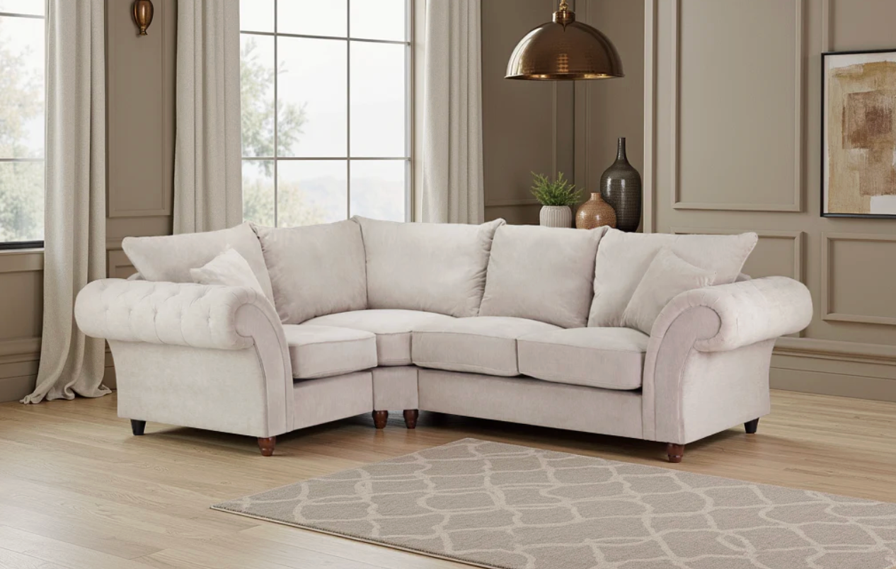 Windsor Fullback Sofa Stone Left Hand Facing Corner - Sofa Easy
