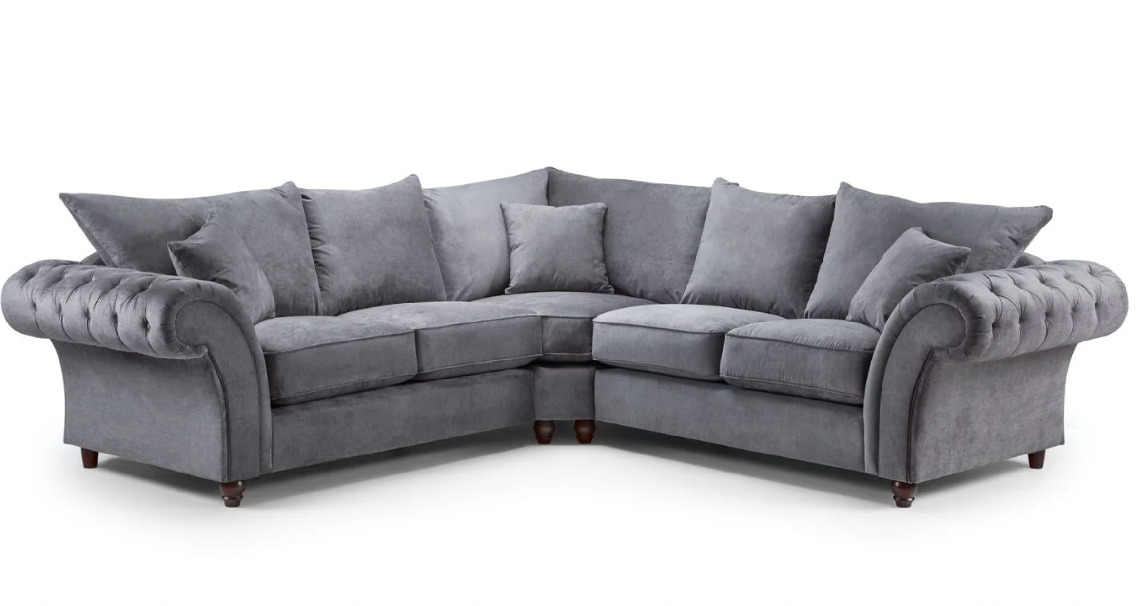 Windsor Fullback Sofa Grey Large Corner - Sofa Easy