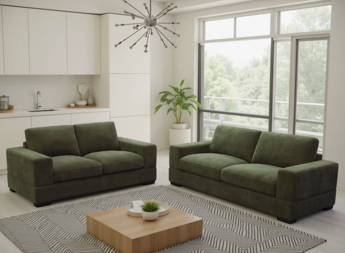 Westminster Sofa Forest Green 3+2 Set - Sofa Easy