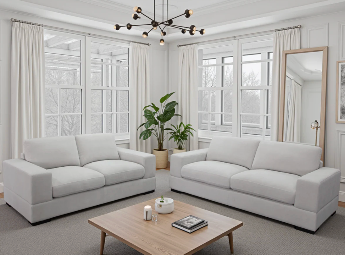 Westminster Sofa Ivory 3+2 Set - Sofa Easy