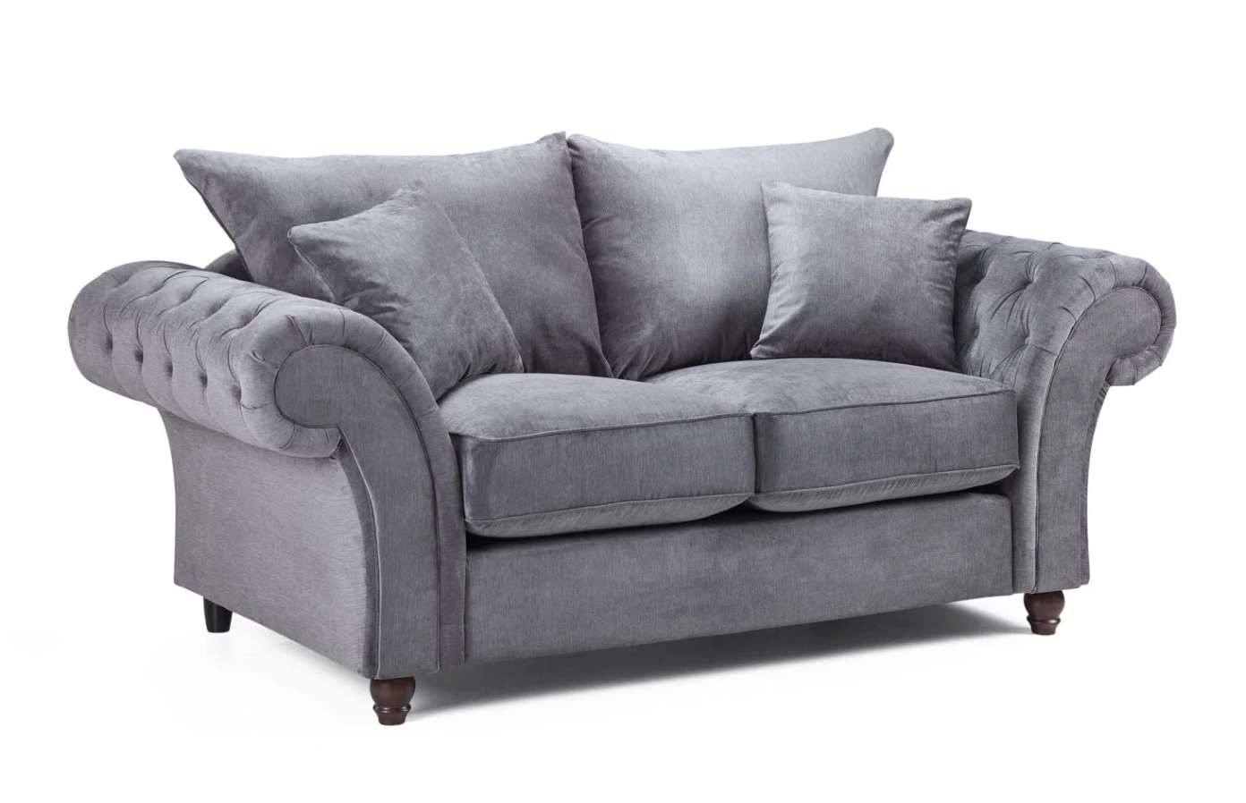 Windsor Fullback Sofa Grey 2 Seater - Sofa Easy