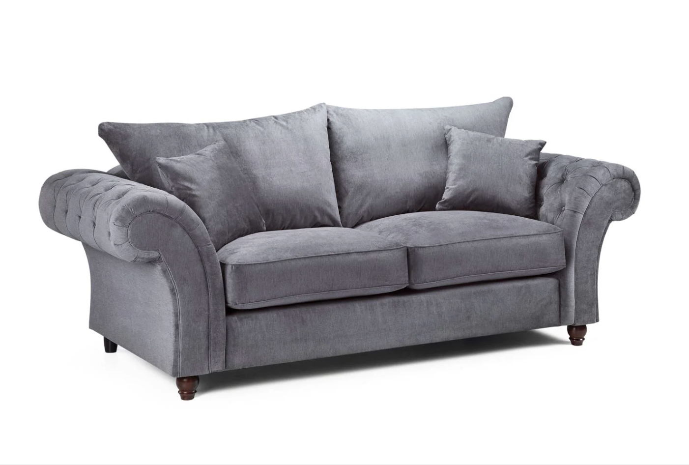 Windsor Fullback Sofa Grey 3 Seater - Sofa Easy