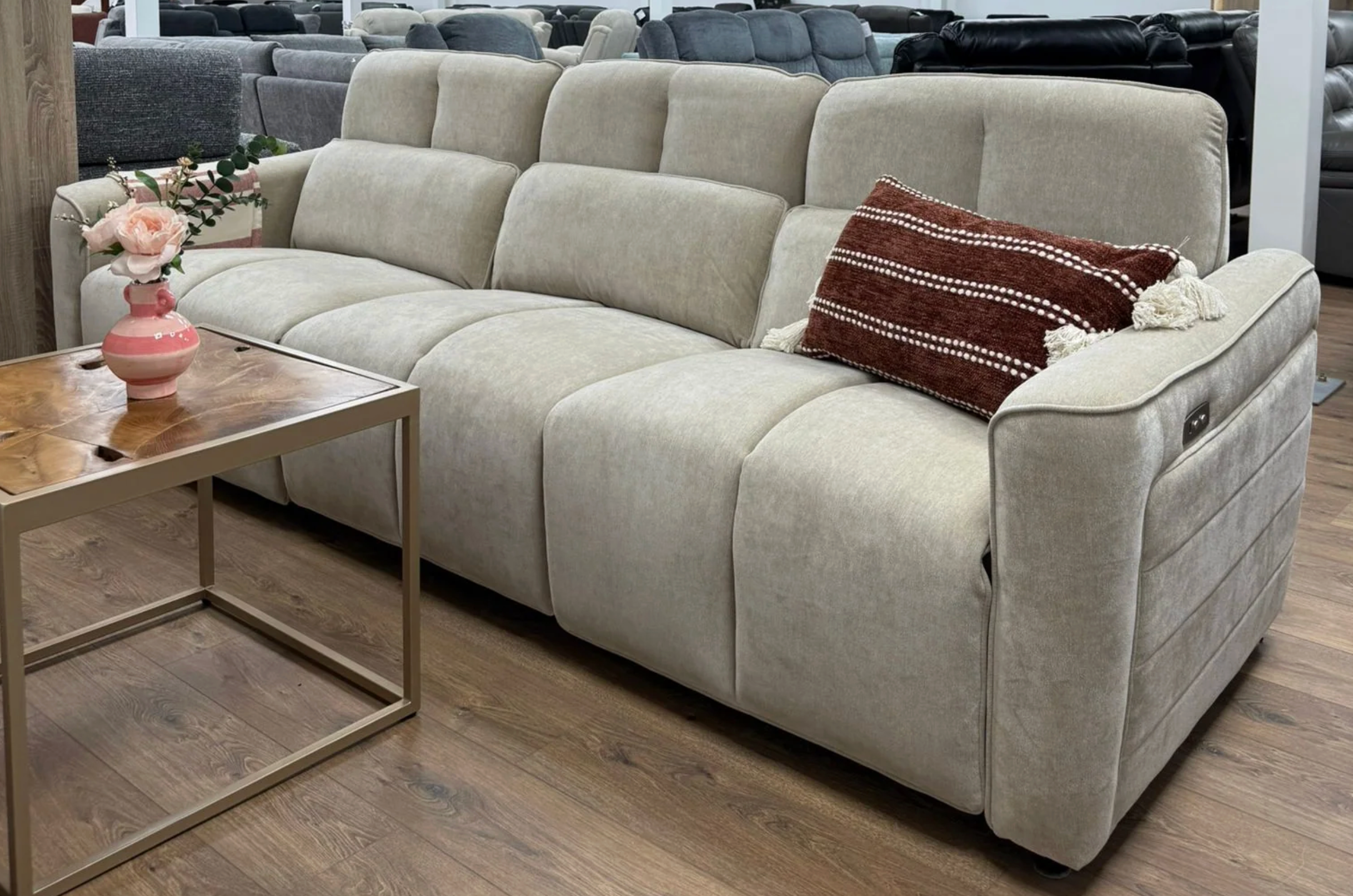 Soho Electric Recliner Sofa Beige 3 Seater - Sofa Easy