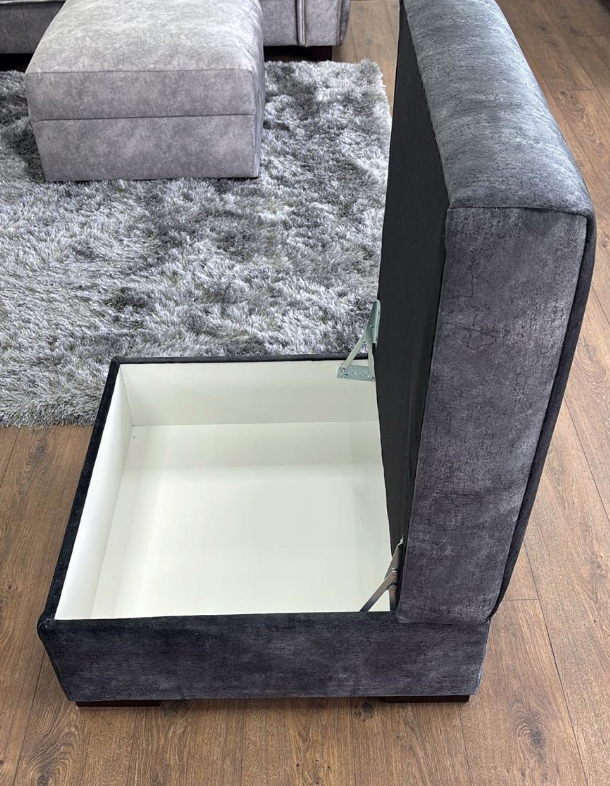 Serena Sofa Black Footstool - Sofa Easy