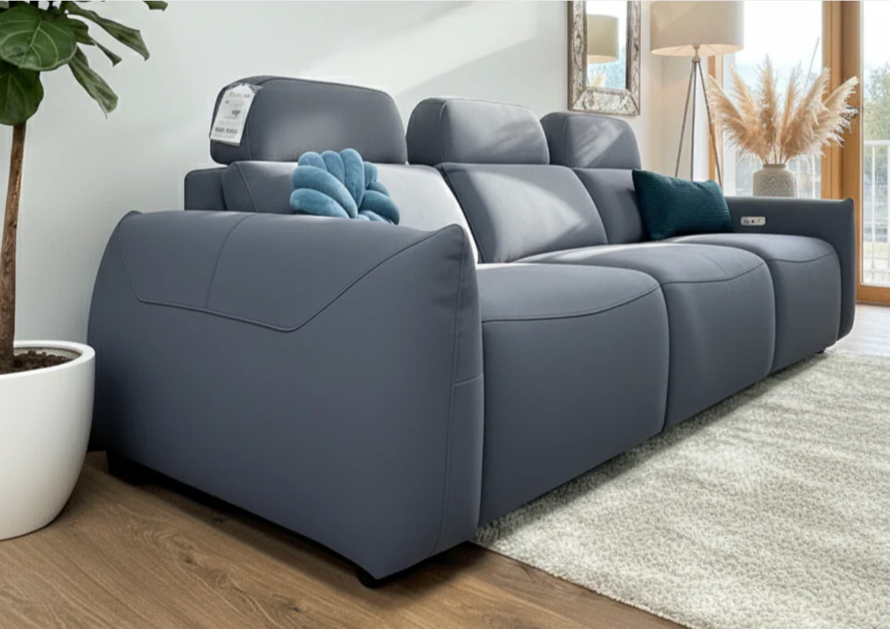 Primrose Electric Recliner Sofa Grey 3 Seater - Sofa Easy