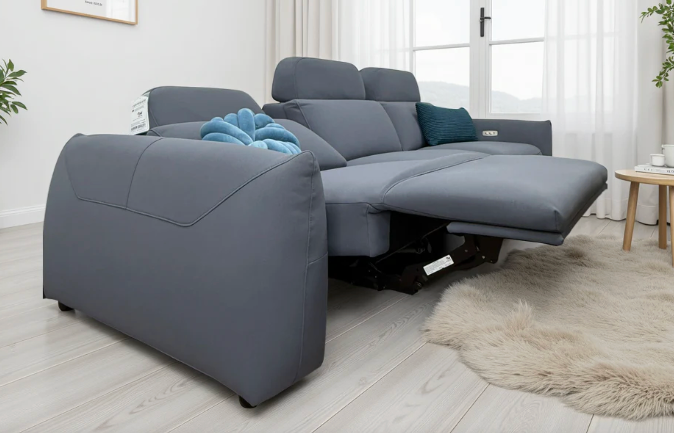 Primrose Electric Recliner Sofa Grey 3 Seater - Sofa Easy