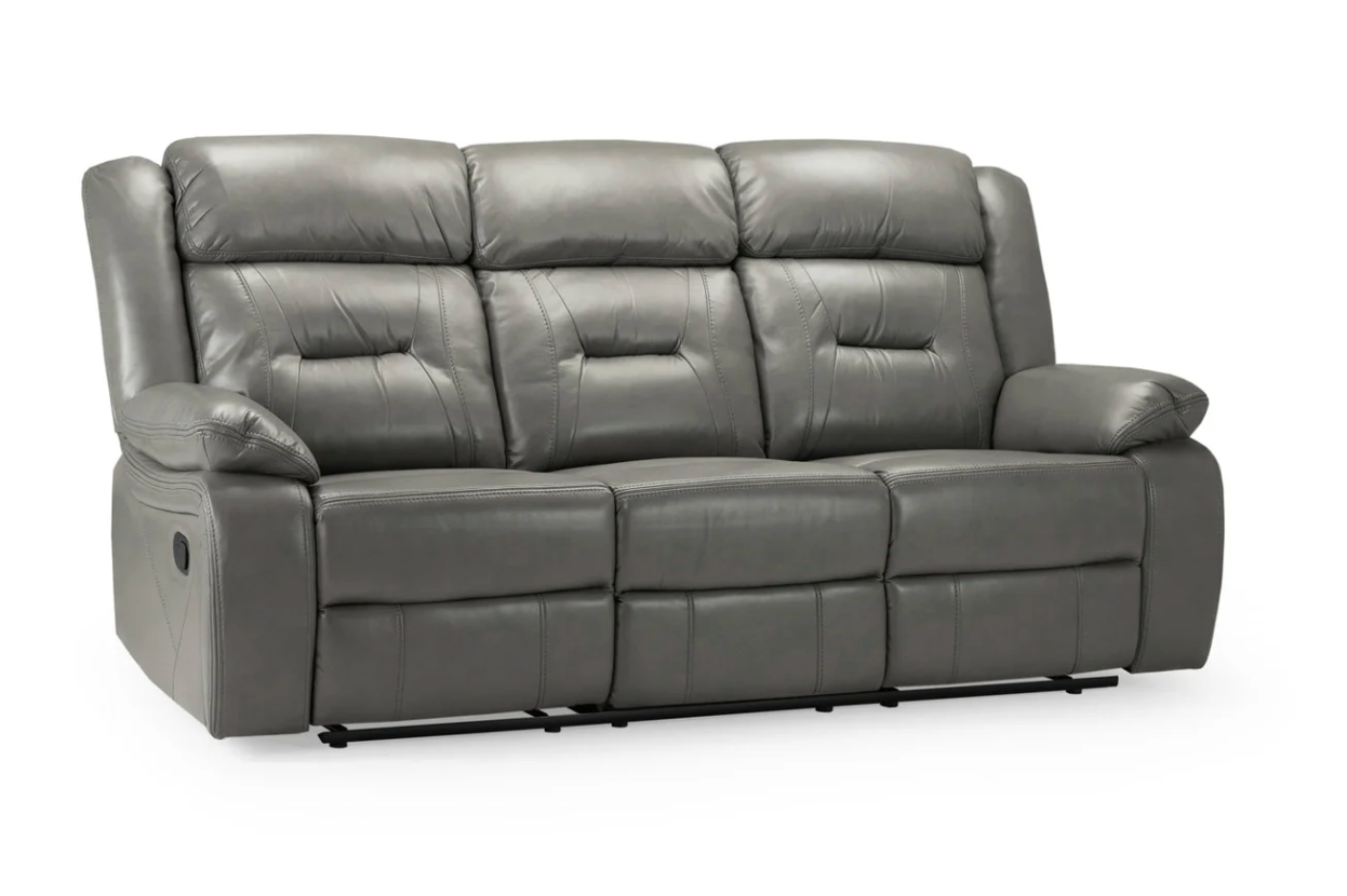 Novie Recliner Sofa Grey 3 Seater - Sofa Easy