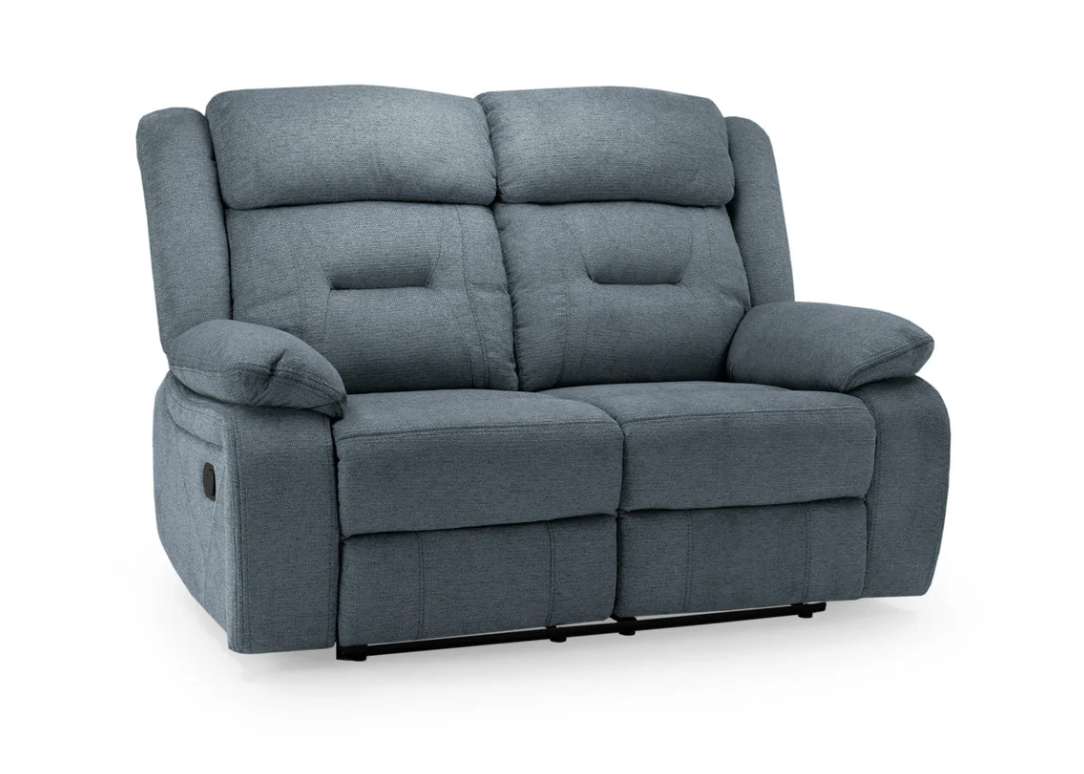 Gray reclining sofa on a white background
