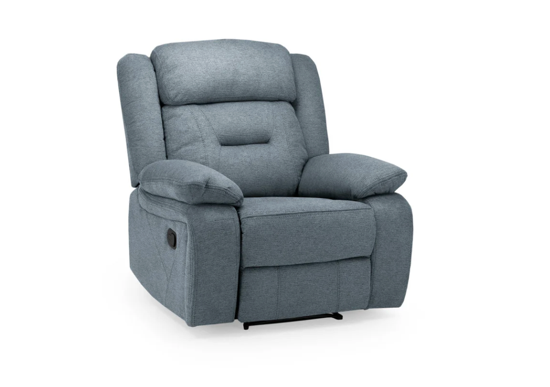 Novie Recliner Sofa Grey Fabric Armchair - Sofa Easy
