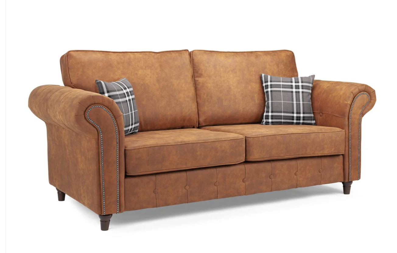 Oakland Sofa Tan 3 Seater - Sofa Easy