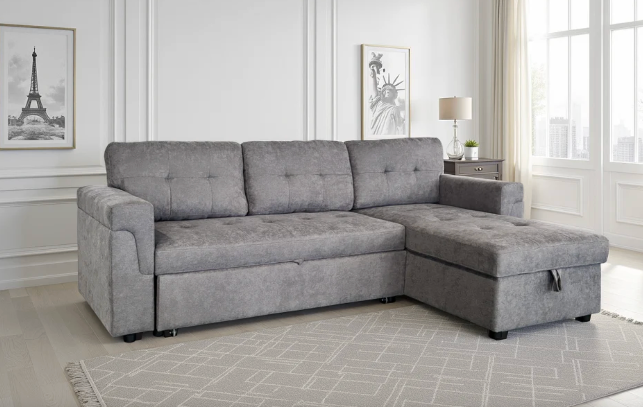 Omniya Sofabed Grey Universal Corner - Sofa Easy