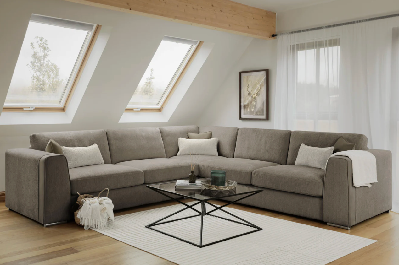 Naples Sofa Mocha Large Corner - Sofa Easy